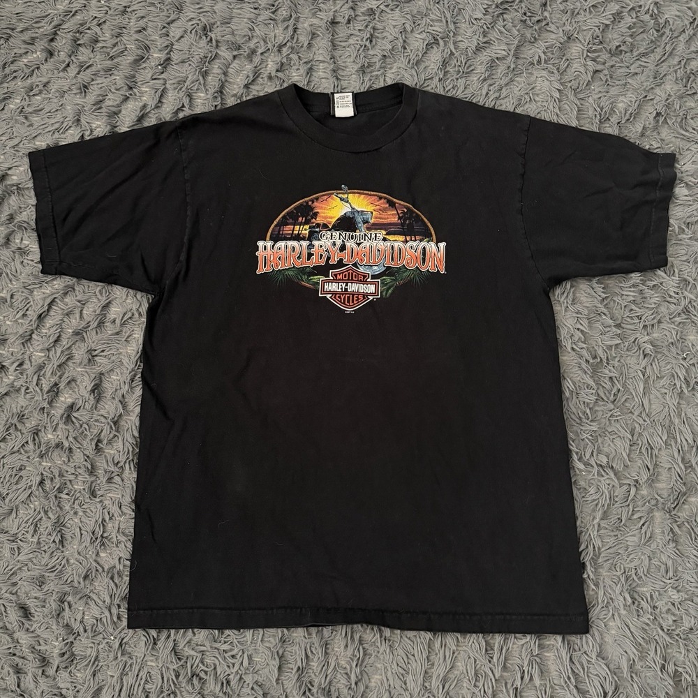 Vintage Harley Davidson Techno Hong Kong Shirt Men's Size 2xl Biker Motorcycle